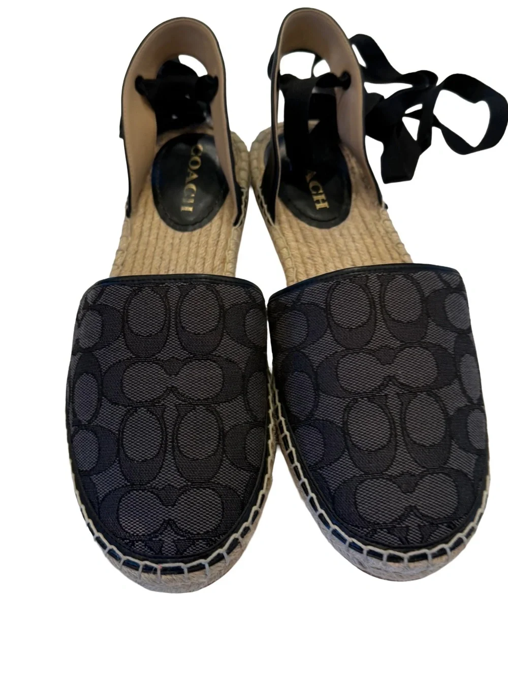 Coach Connie Espadrille In Signature Jacquard Women’s Size 9.5 B EUC